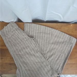 Free People Super Flared Cotton-Linen Blend Pants 0